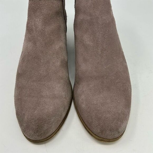 Susina Light Pink Purple Perforated Suede Bootie Size 6M Casual Fall Back Zipper - Picture 5 of 11